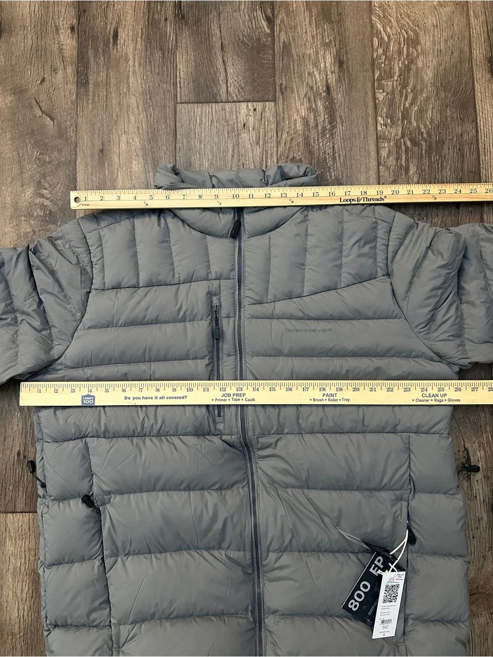Obermeyer Klaus Down 800 FP Lightweight Winter Nylon Jacket Men's Size 2XL Gray